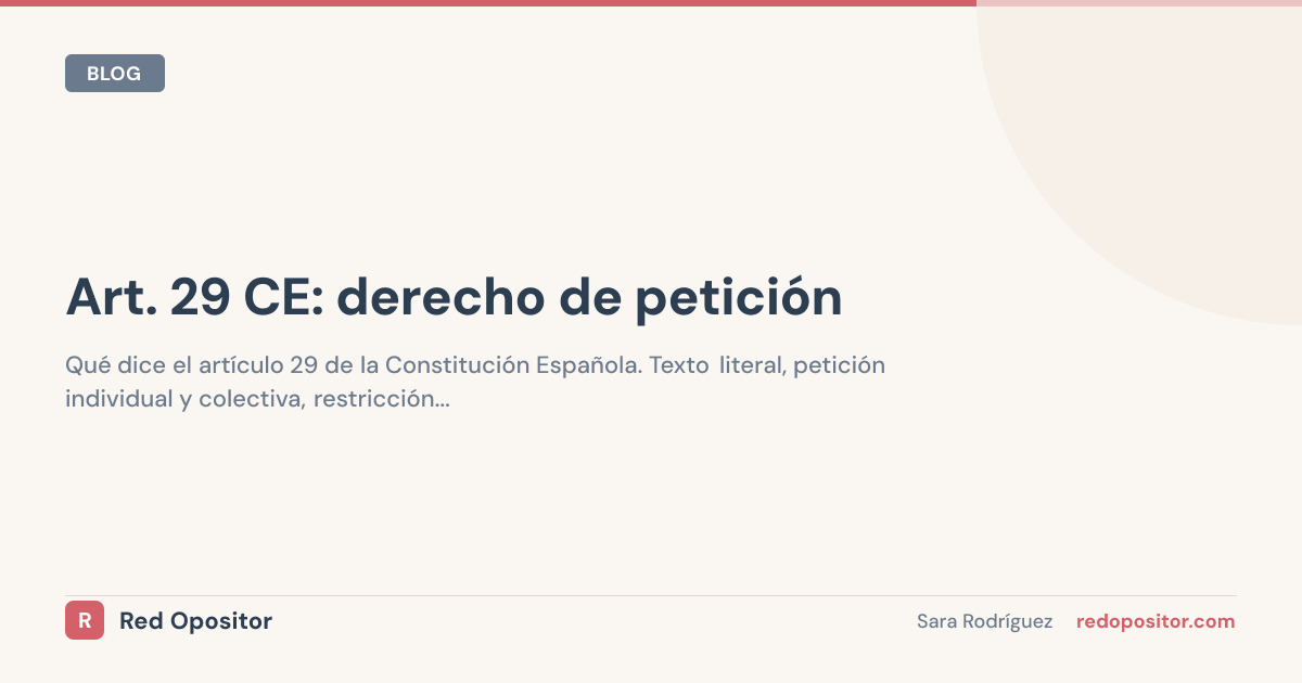 Artículo 29 CE: derecho de petición (explicado oposiciones)