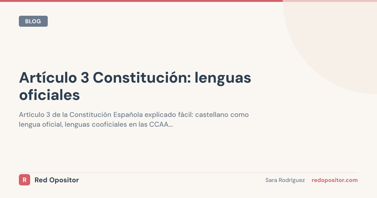 Artículo 3 CE: castellano y 6 lenguas cooficiales (2026)