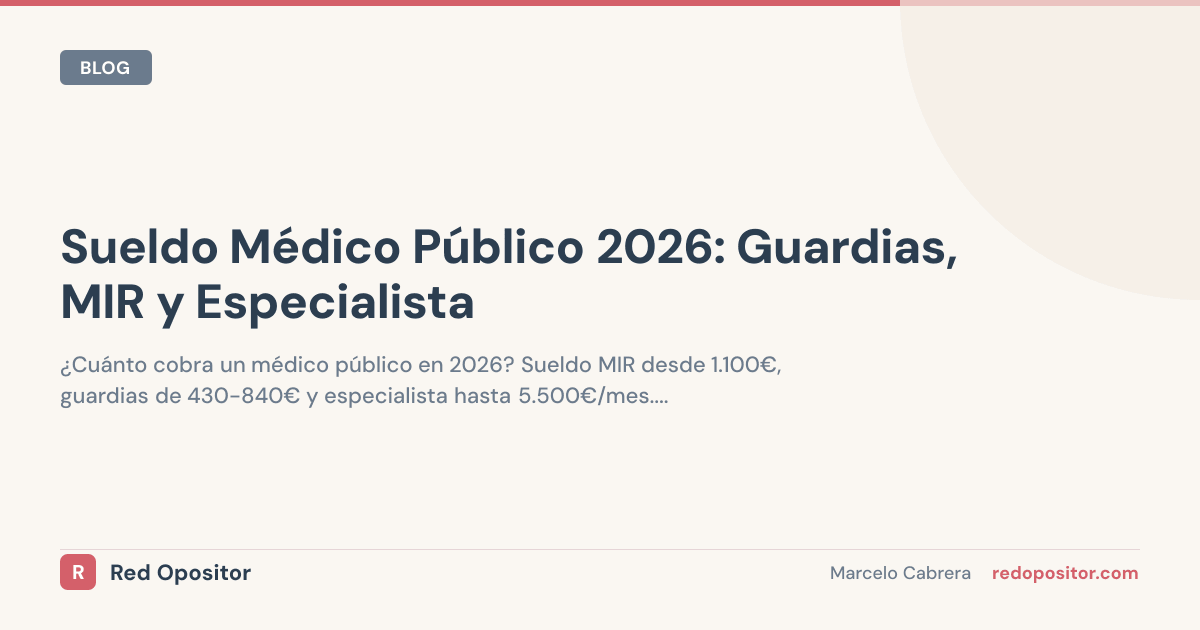 Cuánto gana un médico público en 2026 (tabla CCAA)