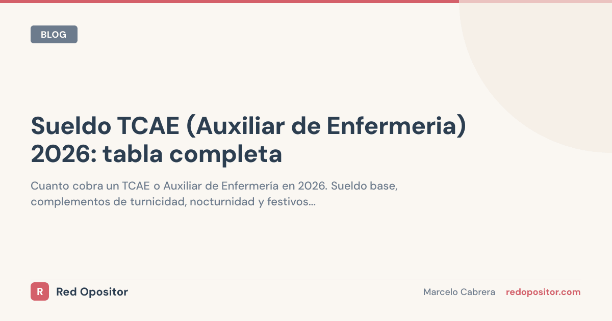 Cuánto gana un TCAE en 2026 por CCAA (auxiliar enfermería)