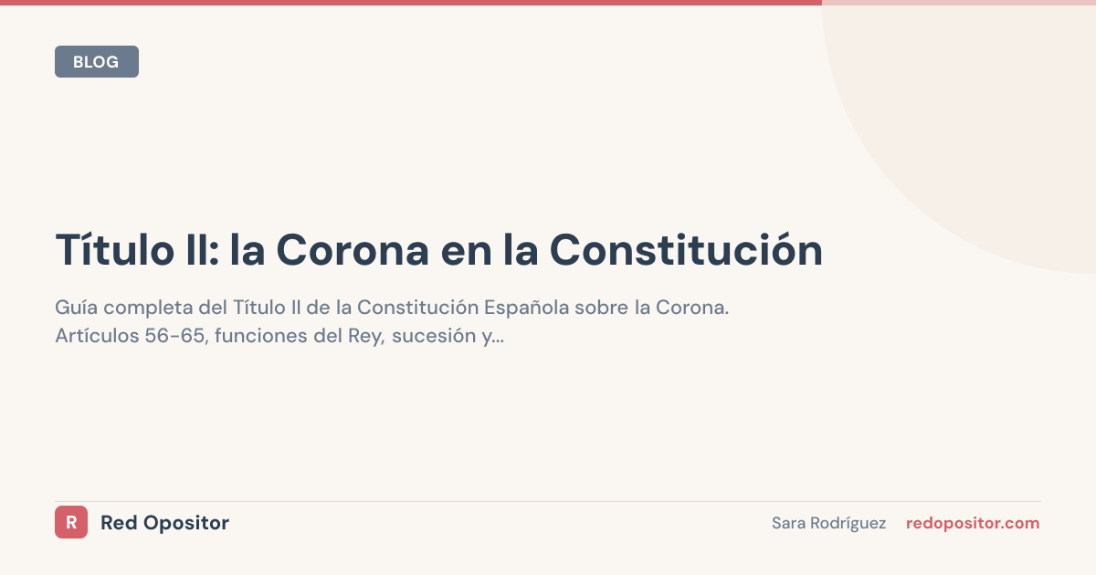 Título II: la Corona en la Constitución