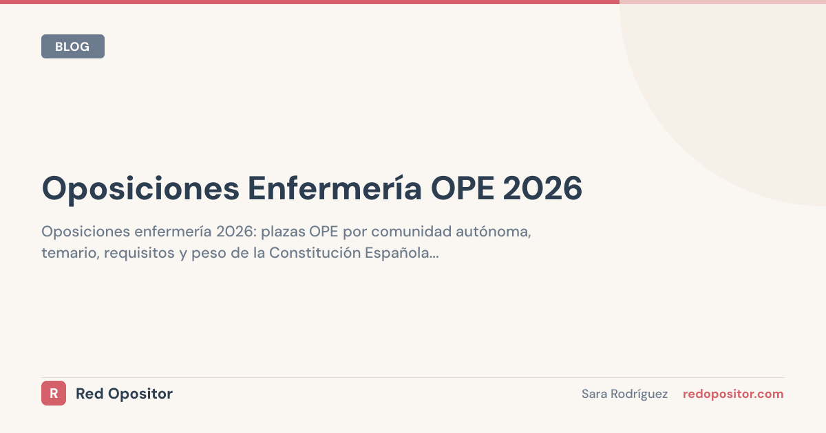 Oposiciones enfermería 2026: 11.000+ plazas, fechas y CCAA