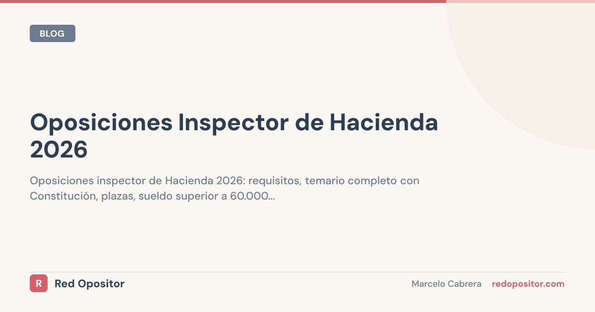 Oposiciones Inspector de Hacienda 2026
