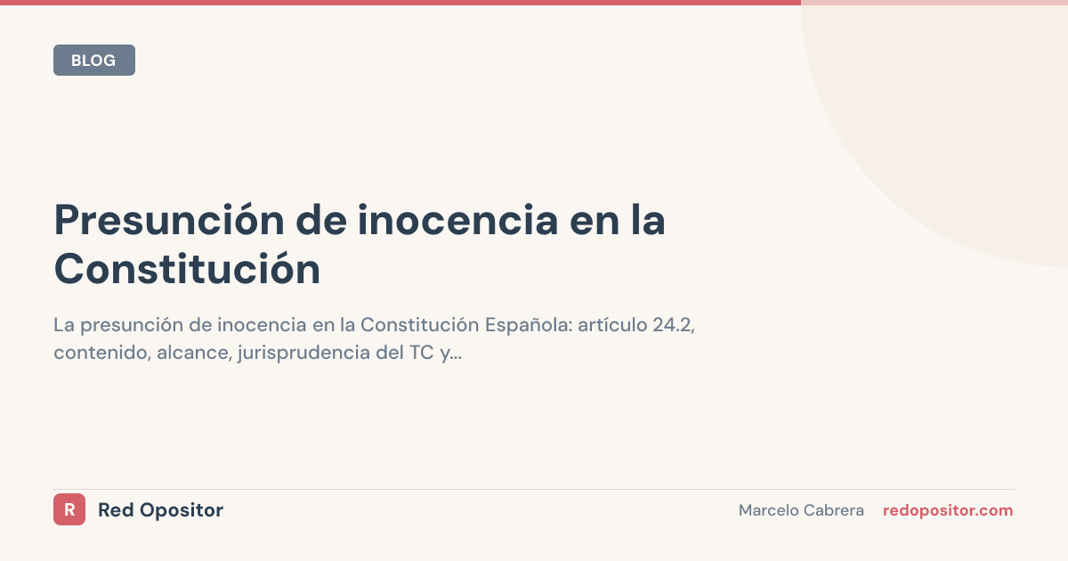 Presunción de inocencia en la Constitución
